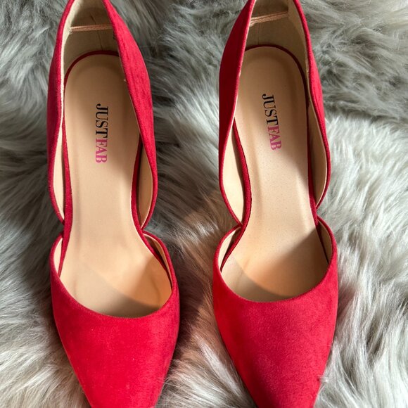 Red Suede Pumps - Picture 4 of 4